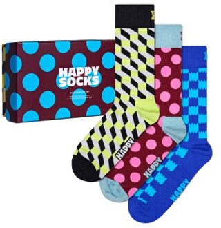 Happy Socks 3 stuks Classic Multi Color Socks Gift Box * Actie * Versch.kleure/Patroon - Maat 36/40,Maat 41/46