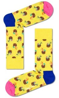 Happy Socks 3 stuks Coconut Cocktail Sock * Actie * Geel,Versch.kleure/Patroon,Zwart - Maat 36/40