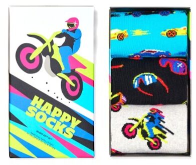 Happy Socks 3 stuks Fast Sports Gift Set Grijs - Maat 36/40,Maat 41/46