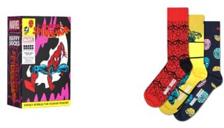 Happy Socks 3 stuks Marvel Spider Man Gift Set Versch.kleure/Patroon - Maat 36/40,Maat 41/46