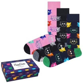 Happy Socks 3 stuks Mixed Cat Socks Gift Box * Actie * Versch.kleure/Patroon - Maat 36/40,Maat 41/46