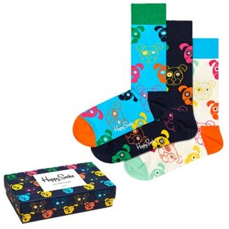 Happy Socks 3 stuks Mixed Dog Socks Gift Box * Actie * Versch.kleure/Patroon - Maat 36/40,Maat 41/46
