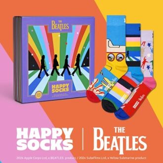 Happy Socks 3 stuks The Beatles Encore Edition Gift Box * Actie * Versch.kleure/Patroon - Maat 36/40,Maat 41/46