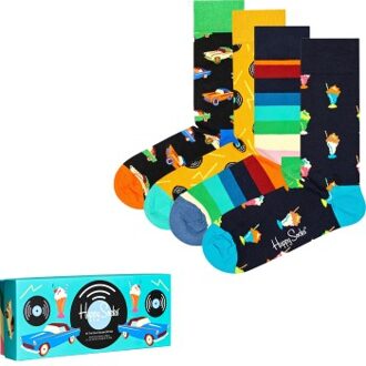 Happy Socks 4 stuks At The Diner Socks Gift Box * Actie * Zwart - Maat 36/40