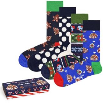 Happy Socks 4 stuks Gingerbread Cookies Gift Box * Actie * Versch.kleure/Patroon - Maat 41/46