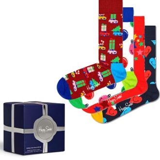 Happy Socks 4 stuks Holiday Vibes Gift Box * Actie * Versch.kleure/Patroon - Maat 36/40,Maat 41/46