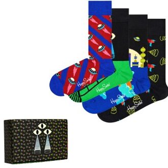 Happy Socks 4 stuks Space Socks Gift Box Zwart - Maat 36/40,Maat 41/46