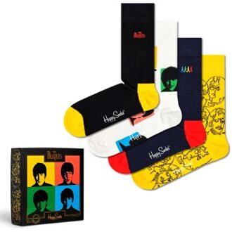 Happy Socks 4 stuks The Beatles Gift Box * Actie * Zwart - Maat 36/40,Maat 41/46