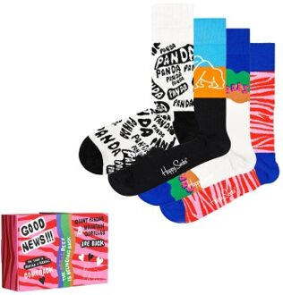 Happy Socks 4 stuks WWF Gift Box * Actie * Versch.kleure/Patroon - Maat 36/40,Maat 41/46