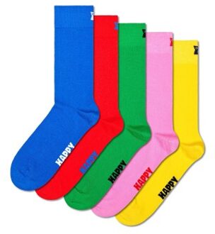 Happy Socks 5 stuks Solid Socks * Actie * Versch.kleure/Patroon - Maat 36/40,Maat 41/46