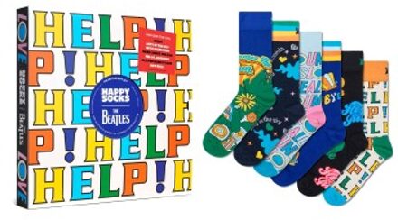 Happy Socks 6 stuks The Beatles Vinyl Gift Box Versch.kleure/Patroon,Zwart - Maat 36/40,Maat 41/46
