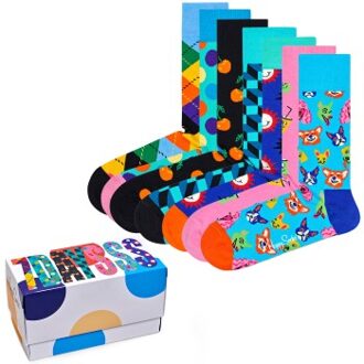 Happy Socks 7 stuks 7-Day Gift Box * Actie * Versch.kleure/Patroon,Blauw,Groen,Rood,Geel,Zwart - Maat 36/40,Maat 41/46