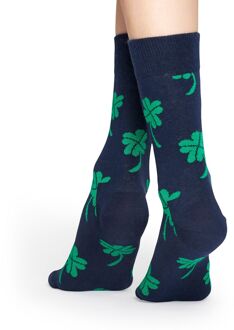 Happy Socks Big Luck Sock, blauw met groen klavertje 4 maat 41-46