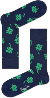 Happy Socks Big Luck Sock, blauw met groen klavertje 4 maat 41-46