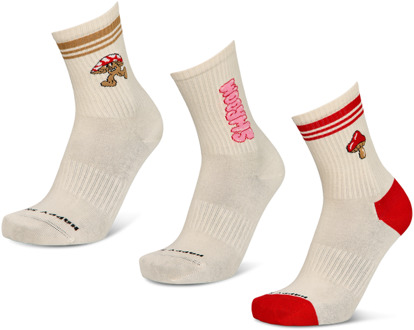 Happy Socks Crew 3 Pack Sokken Unisex - Wit - Maat 36-40 - Katoen White