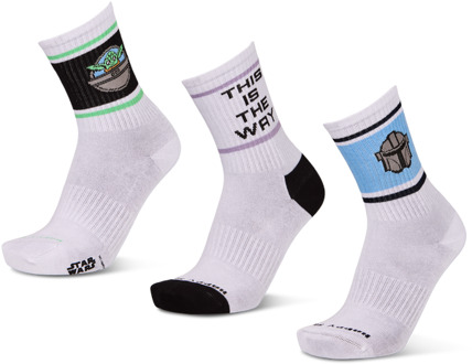 Happy Socks Crew 3 Pack Sokken Unisex - Wit - Maat 36-40 - Katoen White