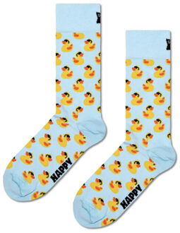 Happy Socks Duck – gele unisex sokken – vrolijk & comfortabel - maat 41-46 Zwart