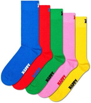 Happy Socks Effen sokken multi colors 5-pack Veelkleurig - 36-40