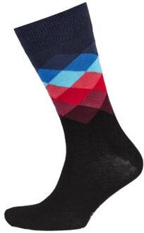Happy Socks Faded Diamond Sock Versch.kleure/Patroon,Blauw,Geel,Grijs,Zwart - Maat 36/40,Maat 41/46