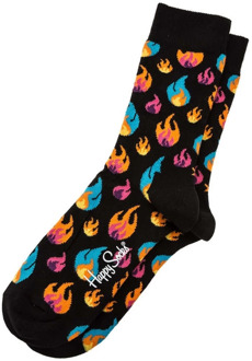 Happy Socks Flames - zwart/blauw/geel - Unisex - Maat 41-46