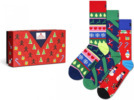 Happy Socks giftbox 3P sokken x-mas sweater multi Print / Multi - 36-40