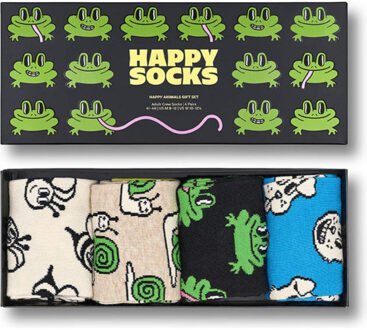 Happy Socks giftbox 4P sokken happy animals multi - maat 41-46 Veelkleurig