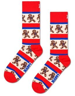 Happy Socks Gingerbread Stripe Sock * Actie * Rood - Maat 36/40,Maat 41/46
