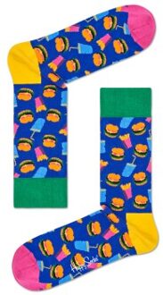 Happy Socks Hamburger Sock * Actie * Blauw,Versch.kleure/Patroon,Zwart,Wit - Maat 36/40,Maat 41/46