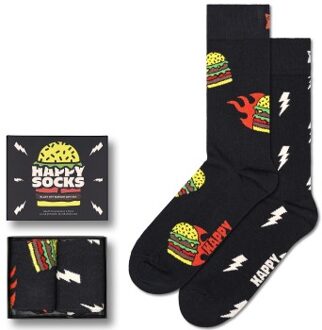 Happy Socks Happy Sock Blast Off Burger Socks Gift Set 2 stuks * Actie * Versch.kleure/Patroon,Zwart - Maat 36/40,Maat 41/46