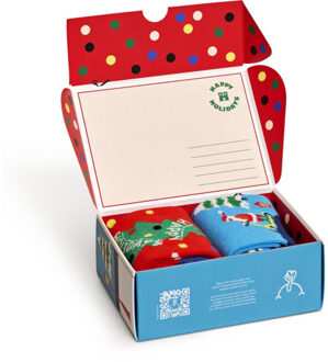 Happy Socks Happy Socks P000325 2-Pack Happy Holidays Socks Gift Set - maat 41-46 Veelkleurig