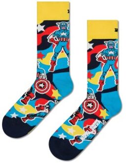 Happy Socks Marvel Captain America Sock * Actie * Blauw - Maat 36/40,Maat 41/46