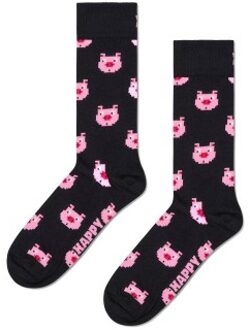 Happy Socks Pig Sock Lila,Versch.kleure/Patroon,Zwart,Groen - Maat 41/46
