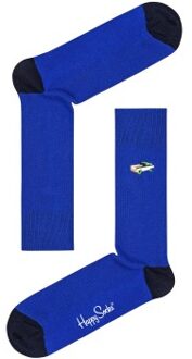 Happy Socks Ribbed Embroidery Car Sock * Actie * Blauw - Maat 41/46