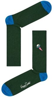 Happy Socks Ribbed Embroidery Ufo Sock * Actie * Groen - Maat 36/40,Maat 41/46