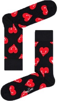 Happy Socks Smiley Heart Sock * Actie * Versch.kleure/Patroon,Zwart - Maat 36/40,Maat 41/46