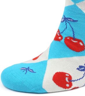 Happy Socks Sokken Argyle cherry Blauw - 41-46
