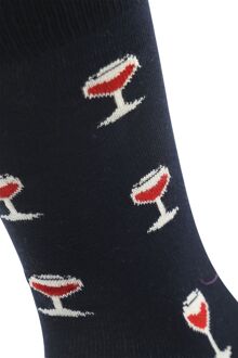 Happy Socks Sokken Glass of Wine Donkerblauw - 41-46