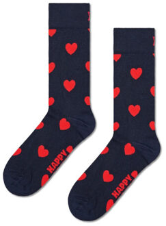 Happy Socks Unisex sokken kus print valentijn giftbox 2-paar donkerblauw Veelkleurig - 41-46