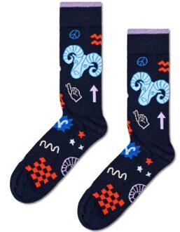 Happy Socks Zodiac Signs Aries Sock * Actie * Blauw,Versch.kleure/Patroon - Maat 36/40,Maat 41/46