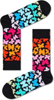 Happy Socks Zwarte sokken met vlinders printjes unisex Print / Multi - 36-40