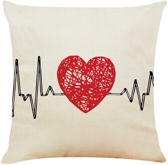Happy Valentine Kussenslopen Linnen Sofa Kussenhoes Home Decor Kussensloop Voor Kantoor Sofa Auto Decoratieve Gooien Kussensloop B
