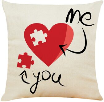 Happy Valentine Kussenslopen Linnen Sofa Kussenhoes Home Decor Kussensloop Voor Kantoor Sofa Auto Decoratieve Gooien Kussensloop
