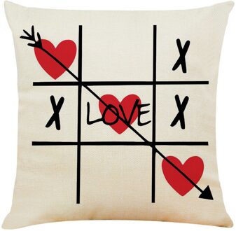 Happy Valentine Kussenslopen Linnen Sofa Kussenhoes Home Decor Kussensloop Voor Kantoor Sofa Auto Decoratieve Gooien Kussensloop