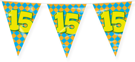 Happy Verjaardag Vlaggenlijn 15 Jaar (10m) Multikleur - Print