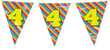 Happy Verjaardag Vlaggenlijn 4 Jaar (10m) Multikleur - Print