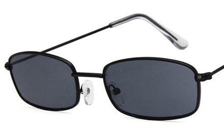 Haptron Kleine Rechthoek Zonnebril Mannen Vrouwen Retro Metalen Frame Geel Rood Vintage Tiny Vrouwelijke Zonnebril UV400 c7black zwart