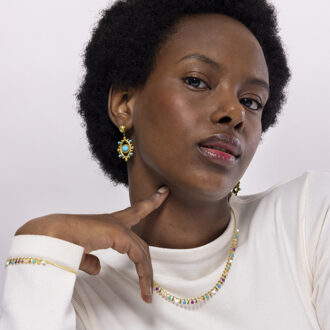 Haraim halsketting in 18k geelgouden afwerking - maat Veelkleurig