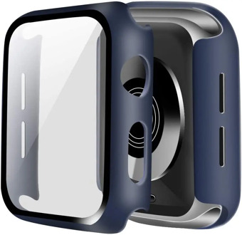 Hard Case for Apple Watch PC Bumper Case with Built-in Tempered Glass Screen Protector, Ultra-Thin Full Coverage High Definition