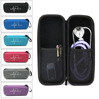 Hard EVA Portable Stethoscope Carrying Case Storage Box Shell Mesh Pockets for 3M Littmann III Stethoscope Medical Organizer Bag