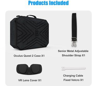 Hard Travel Case Voor Oculus Quest 2 Controllers Accessoires Shockproof Eva Hard Shell Opbergtas Met Schouderriem